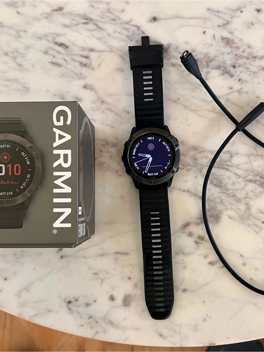 Garmin Fenix 6X Pro Solar Titanium DLC GPS Smartwatch 51mm + Extra Bands - Picture 3 of 9